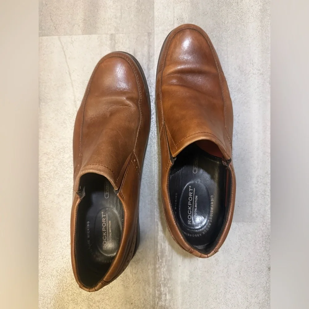 Rockport Men's Brown Leather Slip-On Loafers